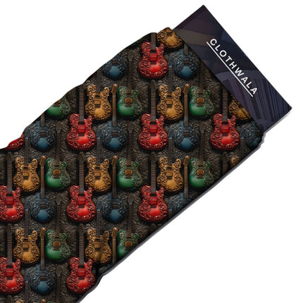 Bestseller Retro Music-Themed Vintage Vibes Soft Crepe Printed Fabric