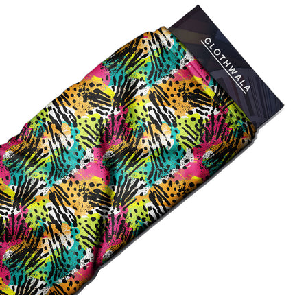 Hotpick Safari Animal Print Pop uSoft Satin Printed Fabric