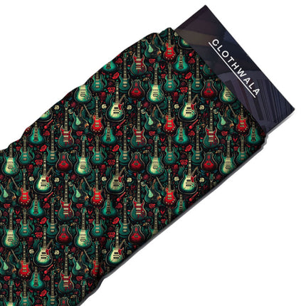 Bestseller Melodic Music-Themed Blooms Soft Crepe Printed Fabric