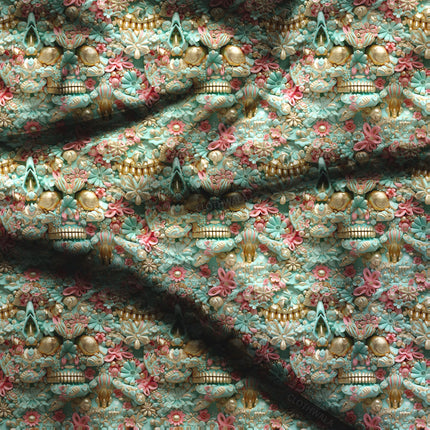 Premium Floral Vintage Treasure Trove Soft Crepe Printed Fabric