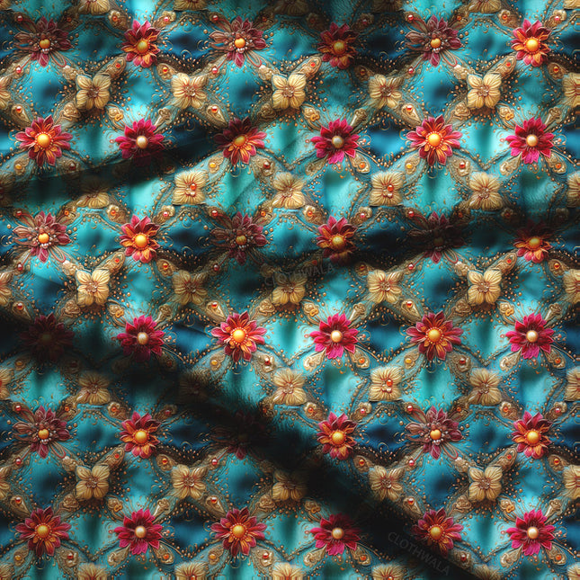 Exclusive Floral Daisy Delight Soft Crepe Printed Fabric