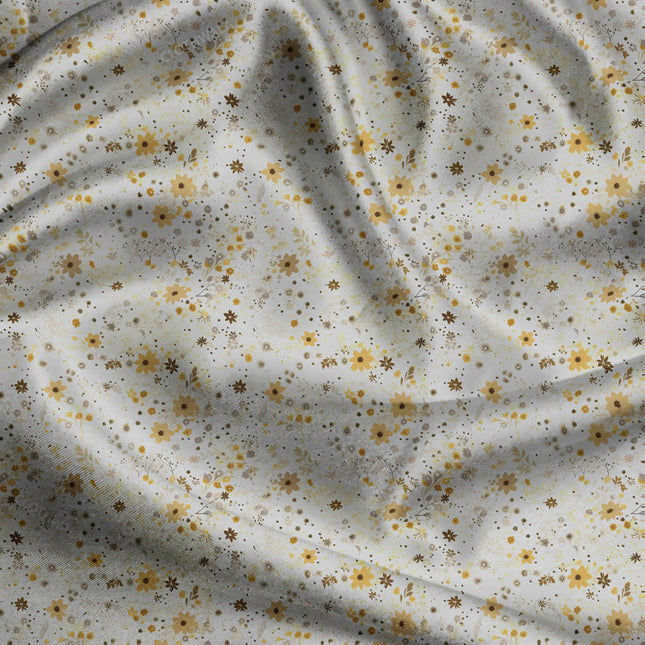 Must-Have Gilded Floral Speckle uSoft Satin Printed Fabric