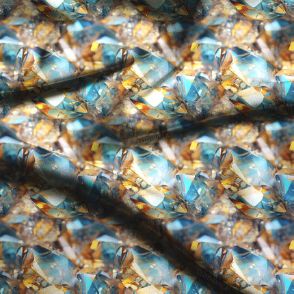 Latest Crystal Glamour Cascade Dreams Soft Crepe Printed Fabric