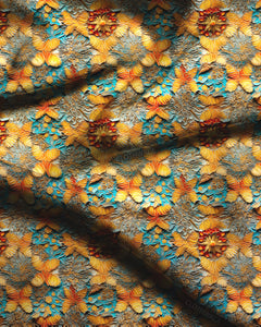 Exclusive Sunflower Floral Serenade Soft Crepe Printed Fabric