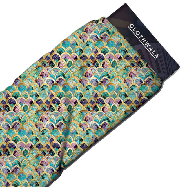 Limited Edition Scales Fantasy of Splendor uSoft Satin Printed Fabric