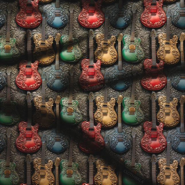 Bestseller Retro Music-Themed Vintage Vibes Soft Crepe Printed Fabric