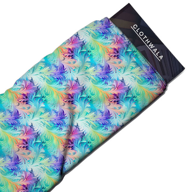 Bestseller Whimsical Abstract Fantasy Featherwave uSoft Satin Printed Fabric