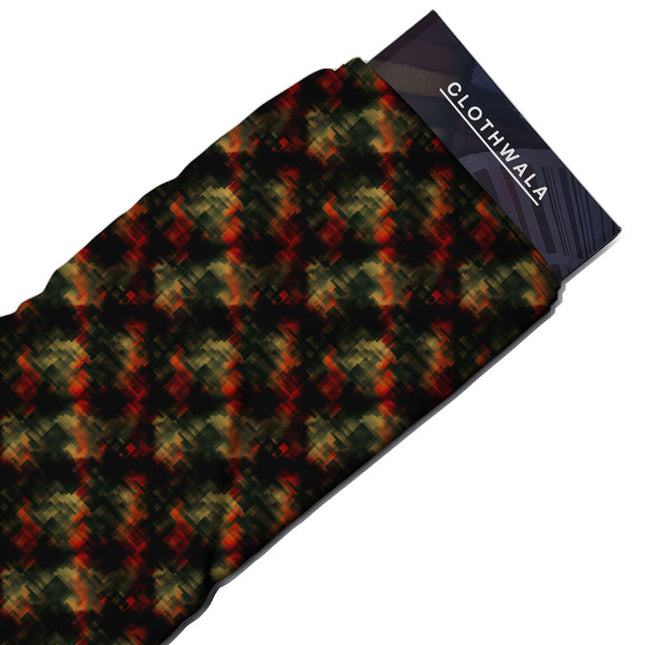 Latest Ember Abstract Mirage Soft Crepe Printed Fabric