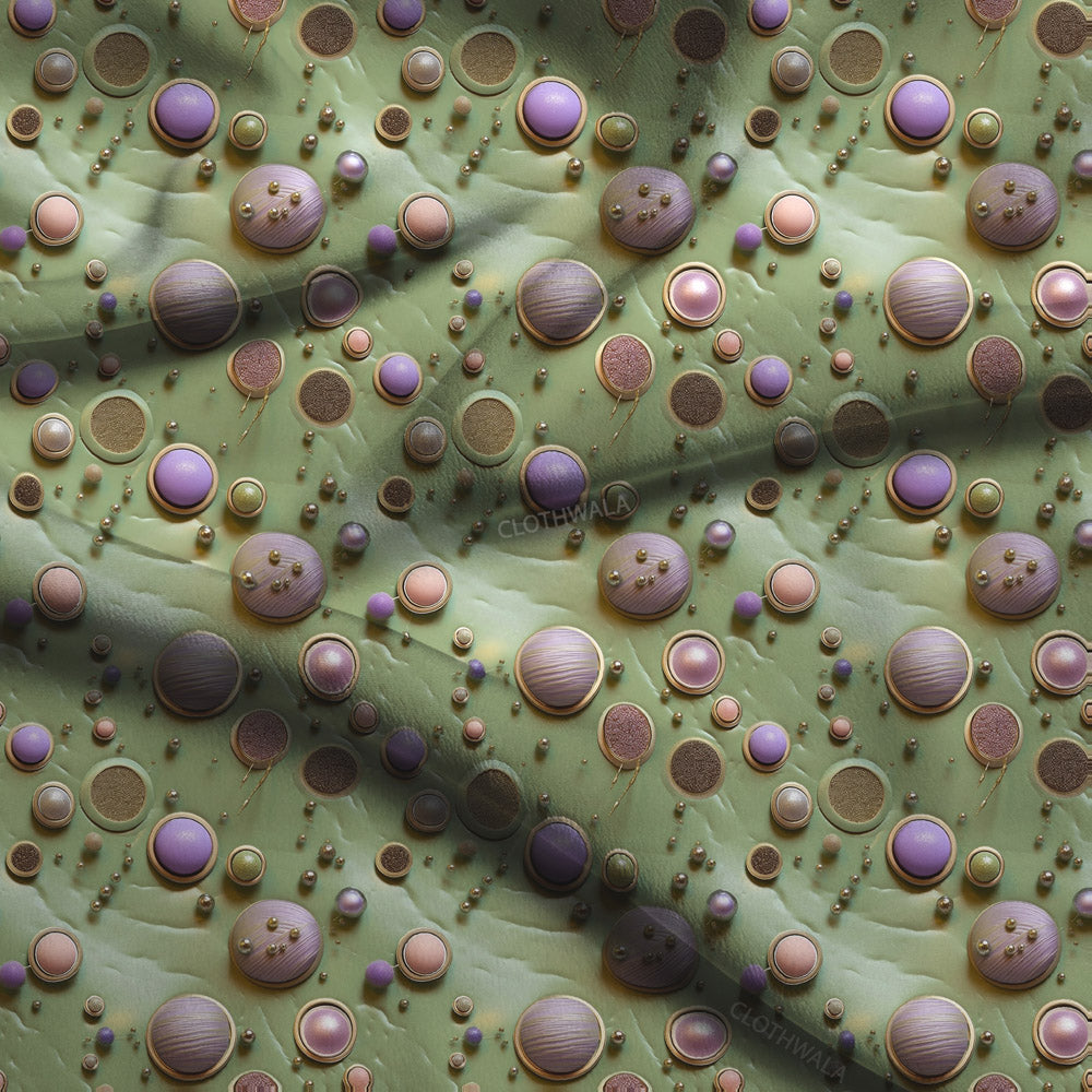 Must-Have Planetary Abstract Geometric Parade Soft Crepe Printed Fabric