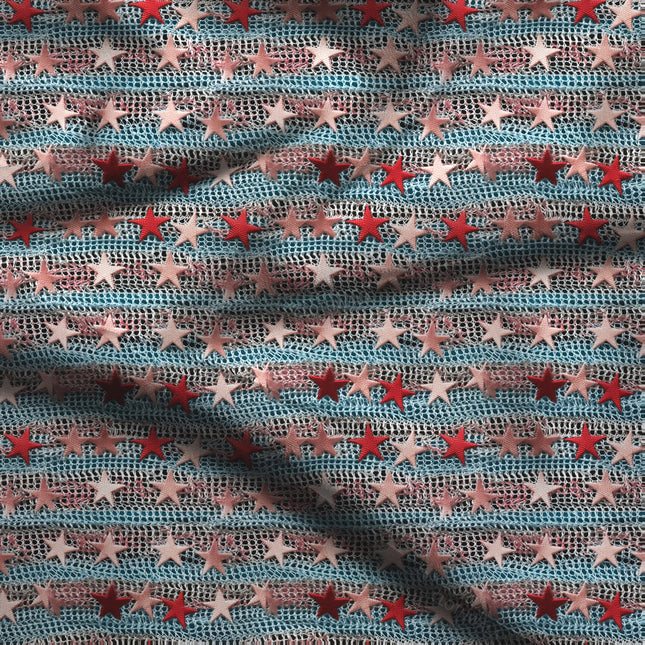 Elite American Abstract Star Soft Crepe Printed Fabric