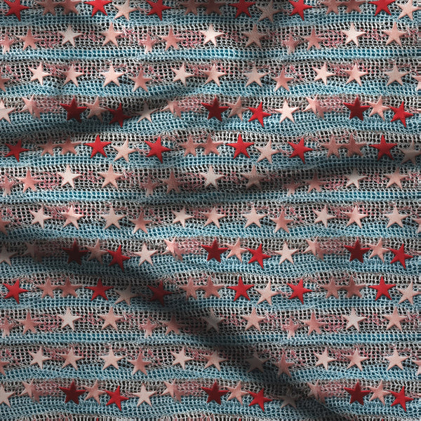 Elite American Abstract Star Soft Crepe Printed Fabric