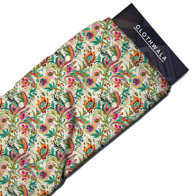 Bestseller Botanical Enchanted Florist uSoft Satin Printed Fabric
