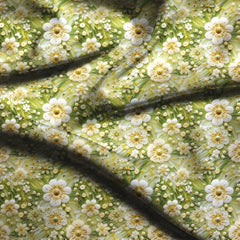 Limited Edition Floral Meadow Radiance Soft Crepe Printed Fabric