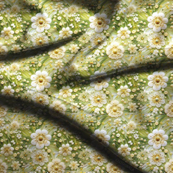 Limited Edition Floral Meadow Radiance Soft Crepe Printed Fabric