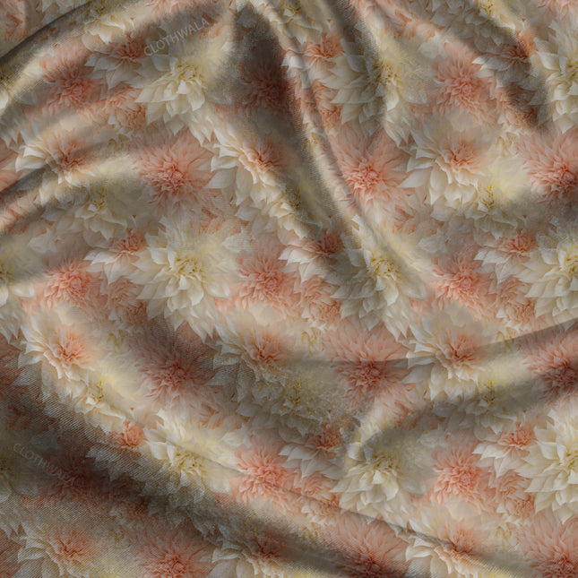 Must-Have Blush Floral Blossom Whispers uSoft Satin Printed Fabric