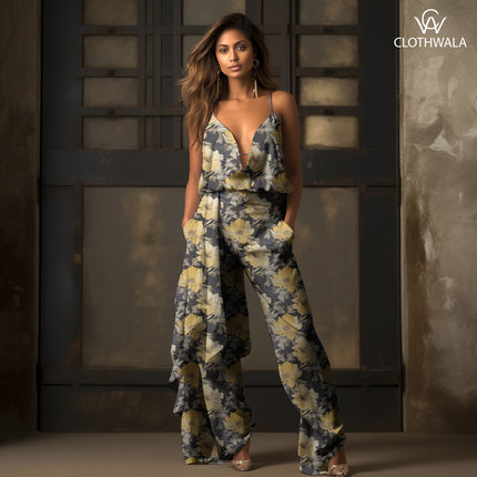 Luxury Autumn Floral Nocturne uSoft Satin Printed Fabric