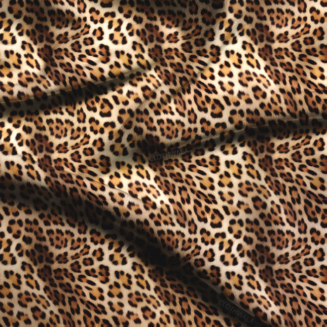 Premium Fierce Animal Print - Exotic Elegance Feline Soft Crepe Printed Fabric