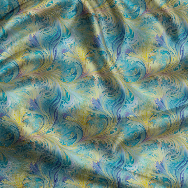 Bestseller Aquatic Nature-Inspired Flourish uSoft Satin Printed Fabric