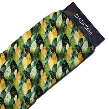 Premium Enchanted Nature-Inspired Forest Soft Crepe Printed Fabric