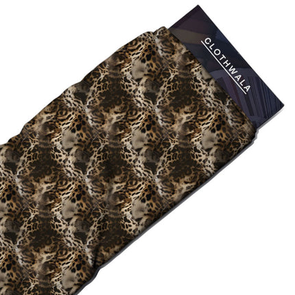 Limited Edition Jaguar Animal Whisper Soft Crepe Printed Fabric