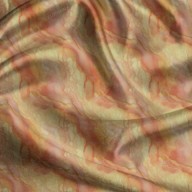 Must-Have Sunset Abstract Marble uSoft Satin Printed Fabric