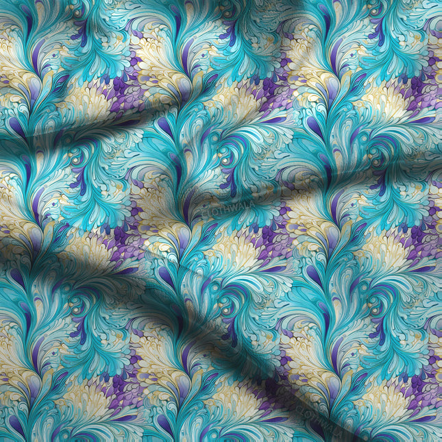 Trendy Majestic Animal-Inspired Peacock Soft Crepe Printed Fabric