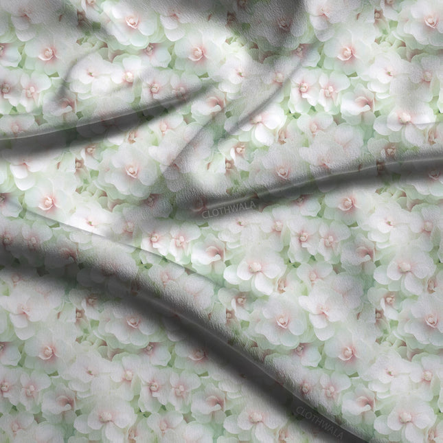 Elite Floral Petal Waltz Soft Crepe Printed Fabric