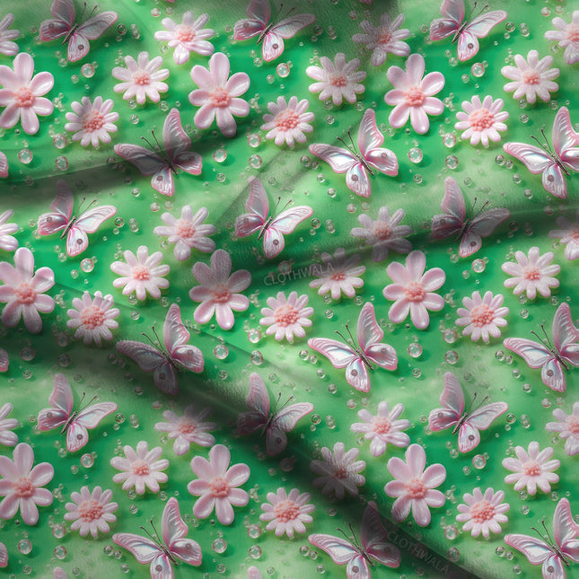 Luxury Spring's Celebration Whisper Soft Crepe Printed Fabric