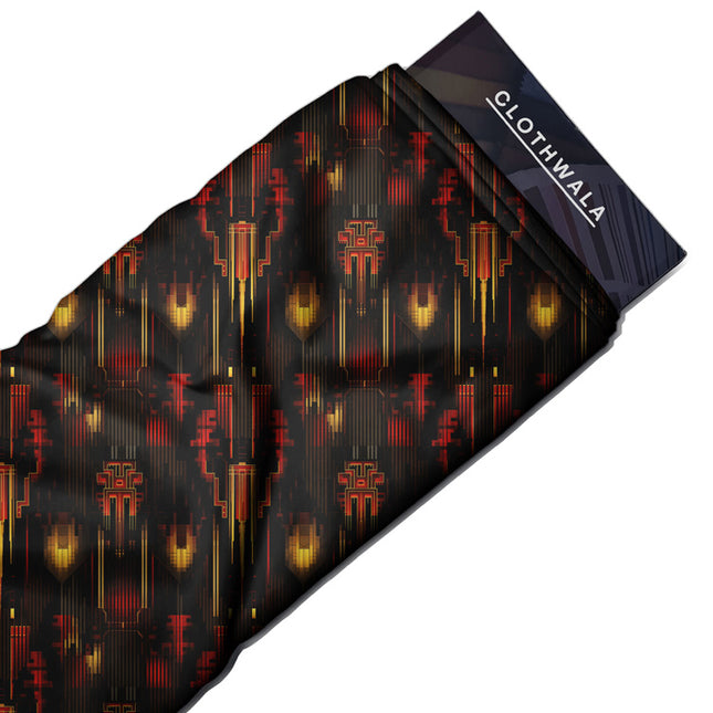Trendy Cyberpunk Pixel Glitch uSoft Satin Printed Fabric