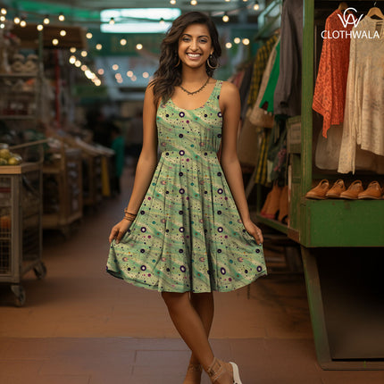 Must-Have Cosmic Whimsical Abstract Polka Rhythm Soft Crepe Printed Fabric