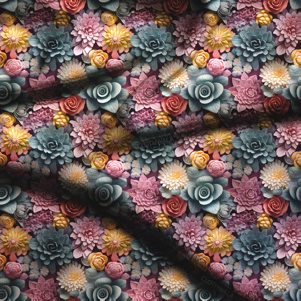 Exclusive Midnight Floral Gala Soft Crepe Printed Fabric