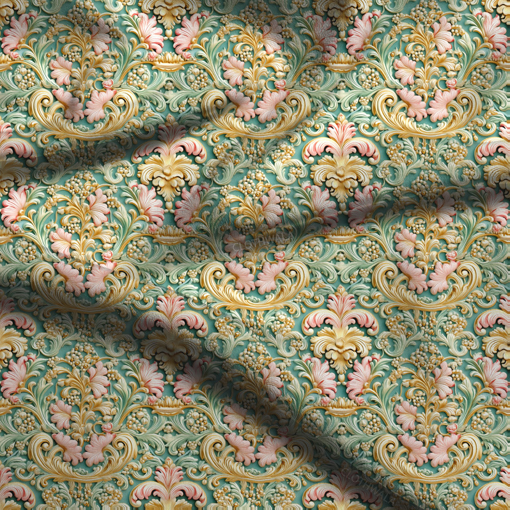 Trendy Floral Garden Tapestry Soft Crepe Printed Fabric