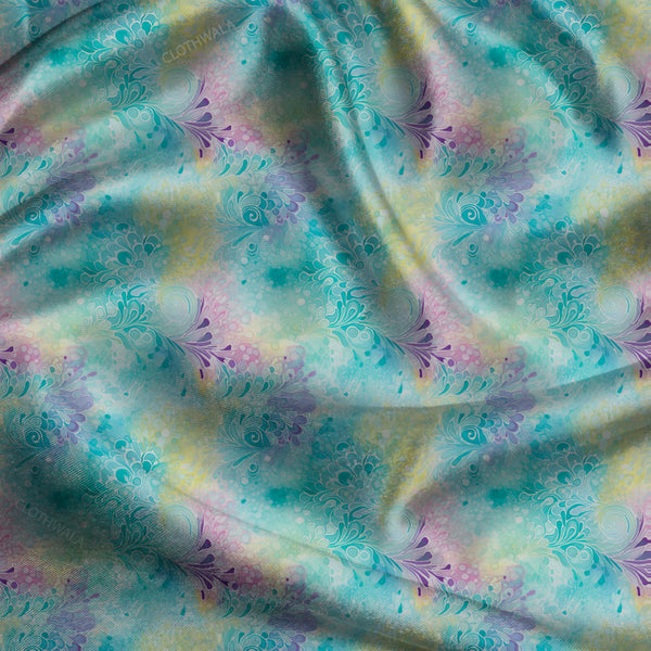 Premium Misty Floral Whispers uSoft Satin Printed Fabric