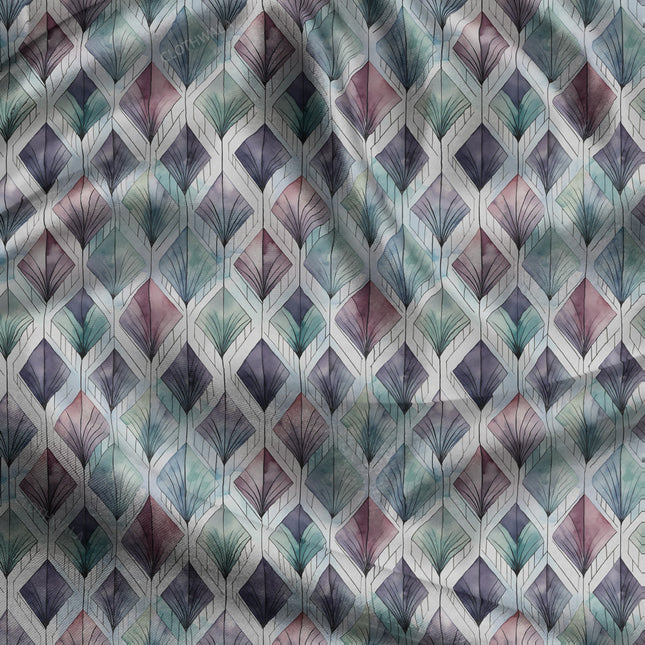 Premium Cubist Abstract Geometric Breeze uSoft Satin Printed Fabric