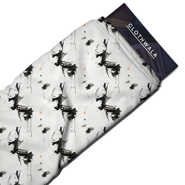 Exclusive Brushstroke Abstract Chic Soft Crepe Printed Fabric