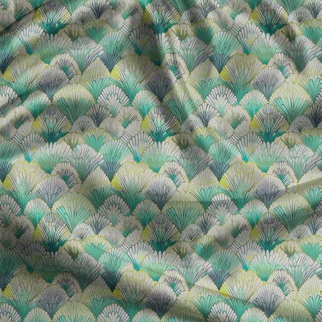 Limited Edition Gilded Nautical Seafan uSoft Satin Printed Fabric