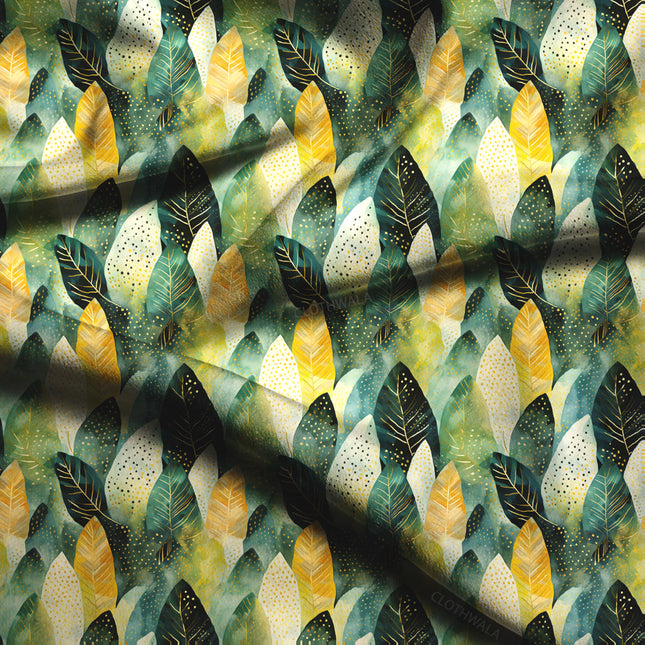 Premium Enchanted Nature-Inspired Forest Soft Crepe Printed Fabric