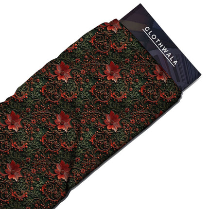 Bestseller Floral Baroque - Romantic Baroque Whirl Soft Crepe Printed Fabric