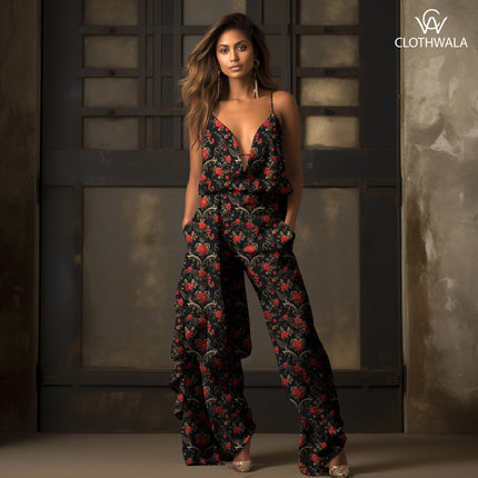 Trendy Enchanted Floral Rose uSoft Satin Printed Fabric