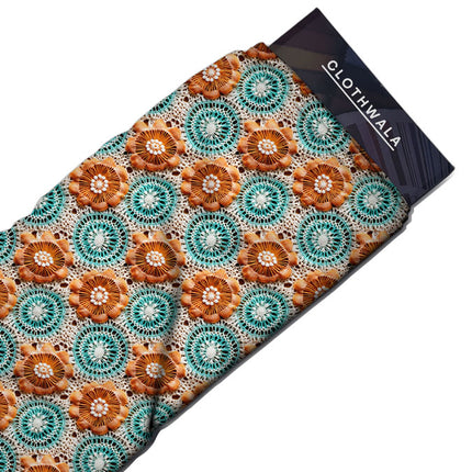 Hotpick Tidal Lacework Odyssey Soft Crepe Printed Fabric