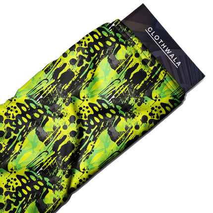 Trendy Neon Abstract Noir Fusion uSoft Satin Printed Fabric