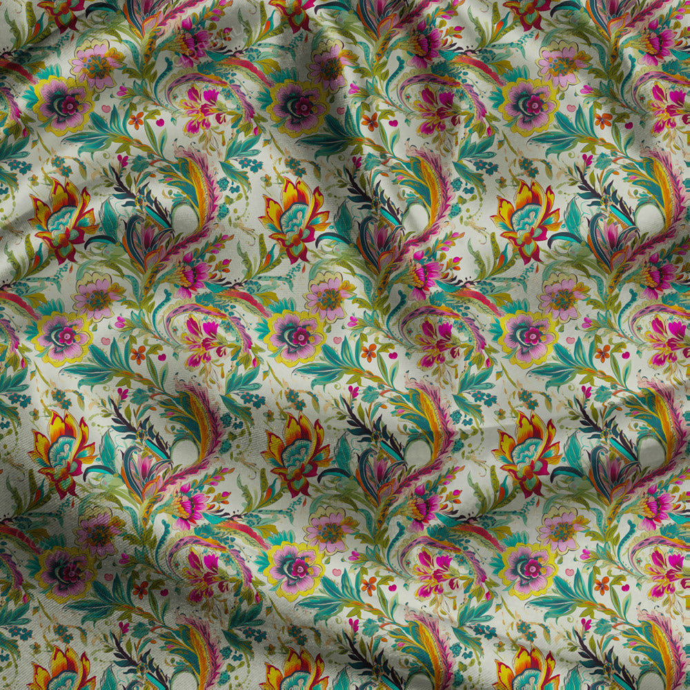 Bestseller Botanical Enchanted Florist uSoft Satin Printed Fabric