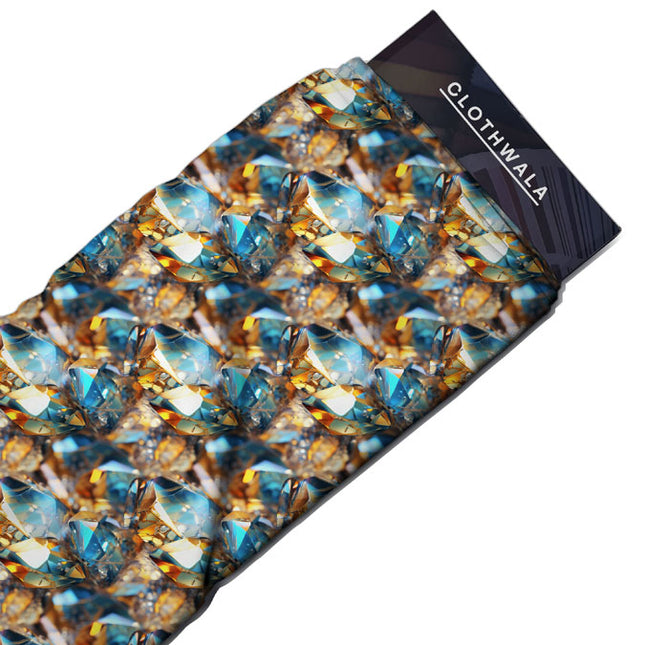 Latest Crystal Glamour Cascade Dreams Soft Crepe Printed Fabric