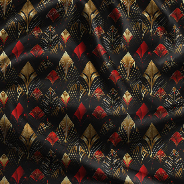 Premium Artisanal Deco Fanfare uSoft Satin Printed Fabric