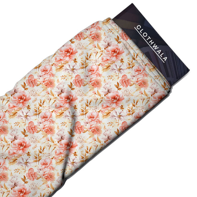 Bestseller Blush Floral Elegance uSoft Satin Printed Fabric