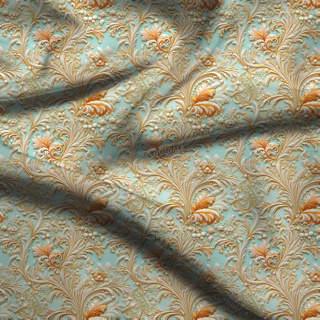 Premium Regal Rococo Revival Rococo Whimsy Soft Crepe Printed Fabric