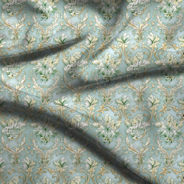 Trendy Rococo Vintage Florals Reverie Soft Crepe Printed Fabric