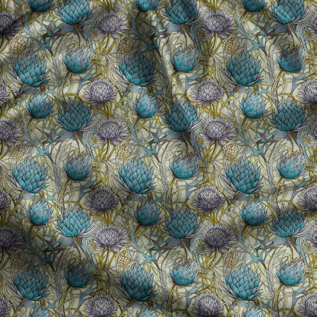 Exclusive Blooming Botanical Floral Oasis uSoft Satin Printed Fabric