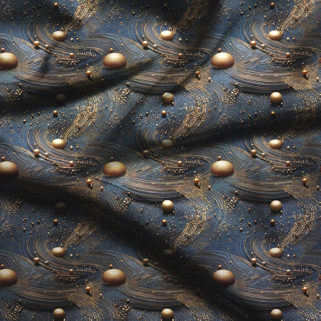 Premium Galactic Cosmic Elegance Soft Crepe Printed Fabric