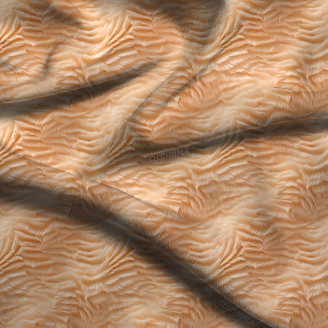 Must-Have Sand Abstract Ripples Soft Crepe Printed Fabric